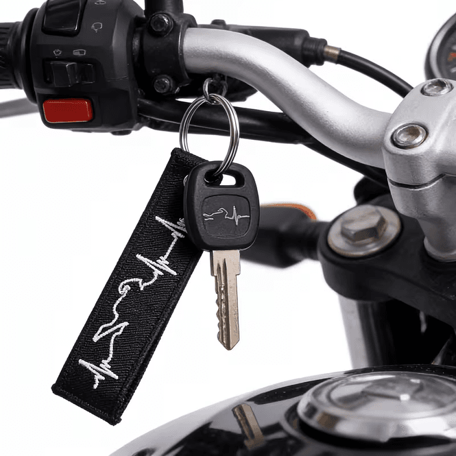 Hovedbilde Nøkkelring Hart beat bike Hvit